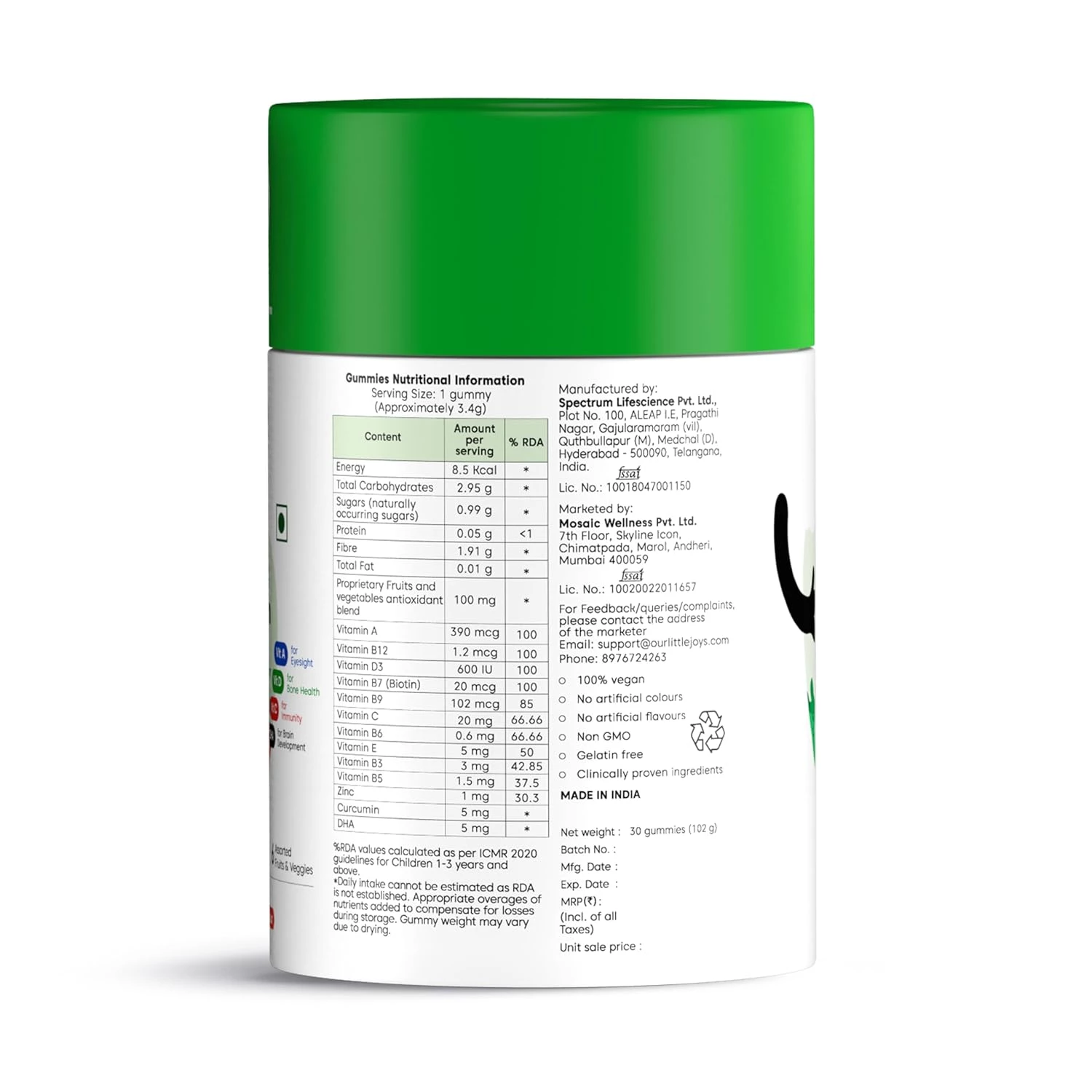 Little Joys Multivitamin Gummies for Kids-Strawberry Flavour, 400 g-4.webp